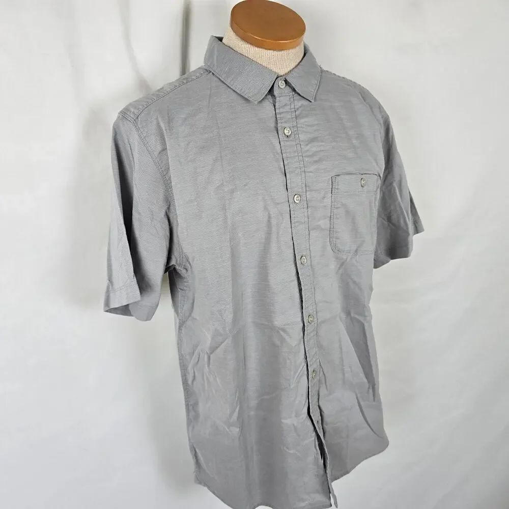 The North Face Button Down Shirt Men's L Gray Short Sleeve Collar Pocket